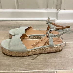 Urban Outfitters Light Sage Green Espadrille Platform Sandals